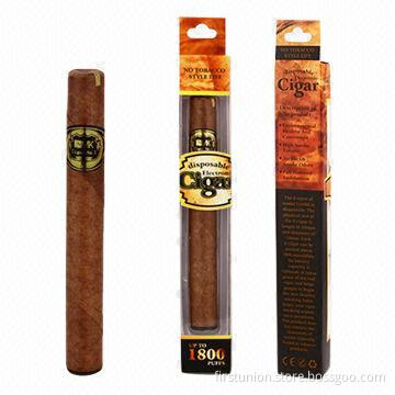 1,800-puff Disposable Electronic Cigar with 1,300mAh Battery Capacity